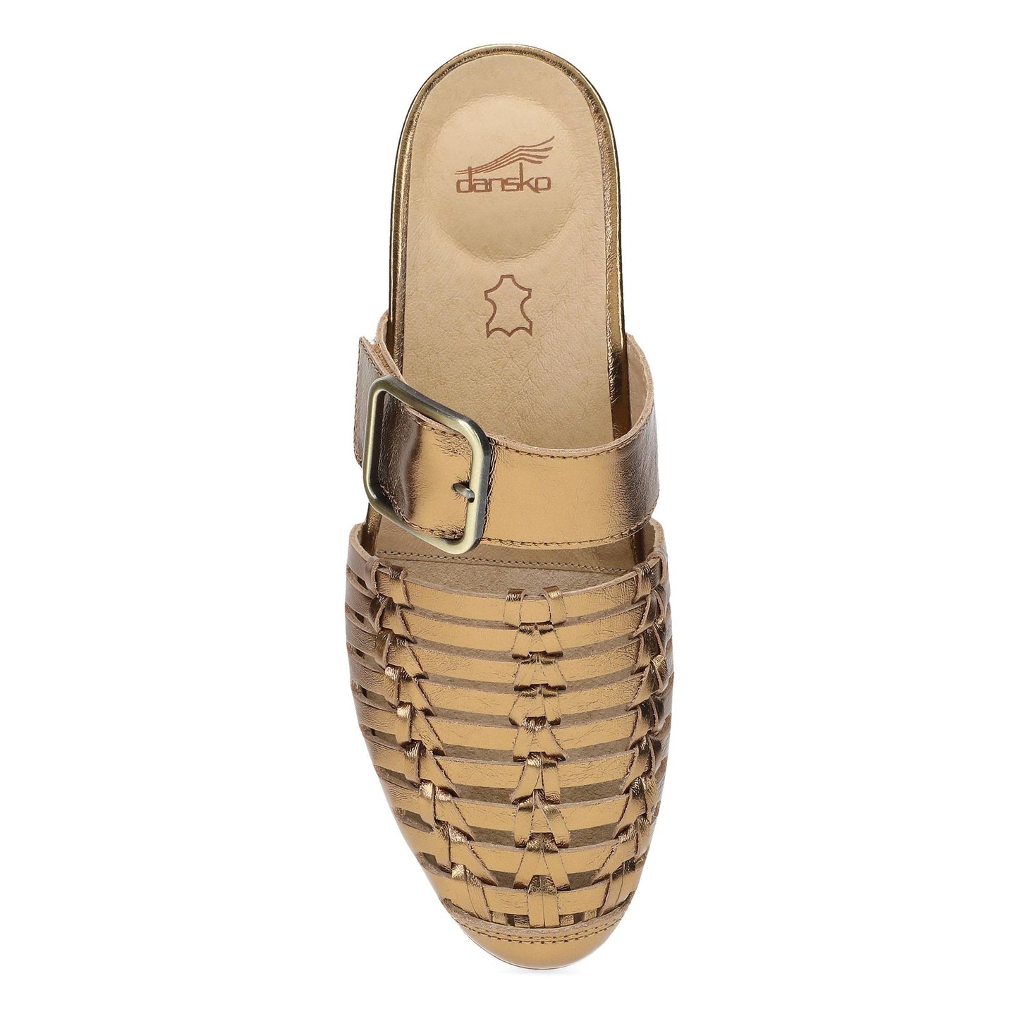 Dansko Leilani - Women's Removable Footbed Flat - Bronze Metallic Top View