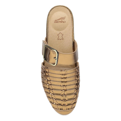 Dansko Leilani - Women's Removable Footbed Flat - Bronze Metallic Top View