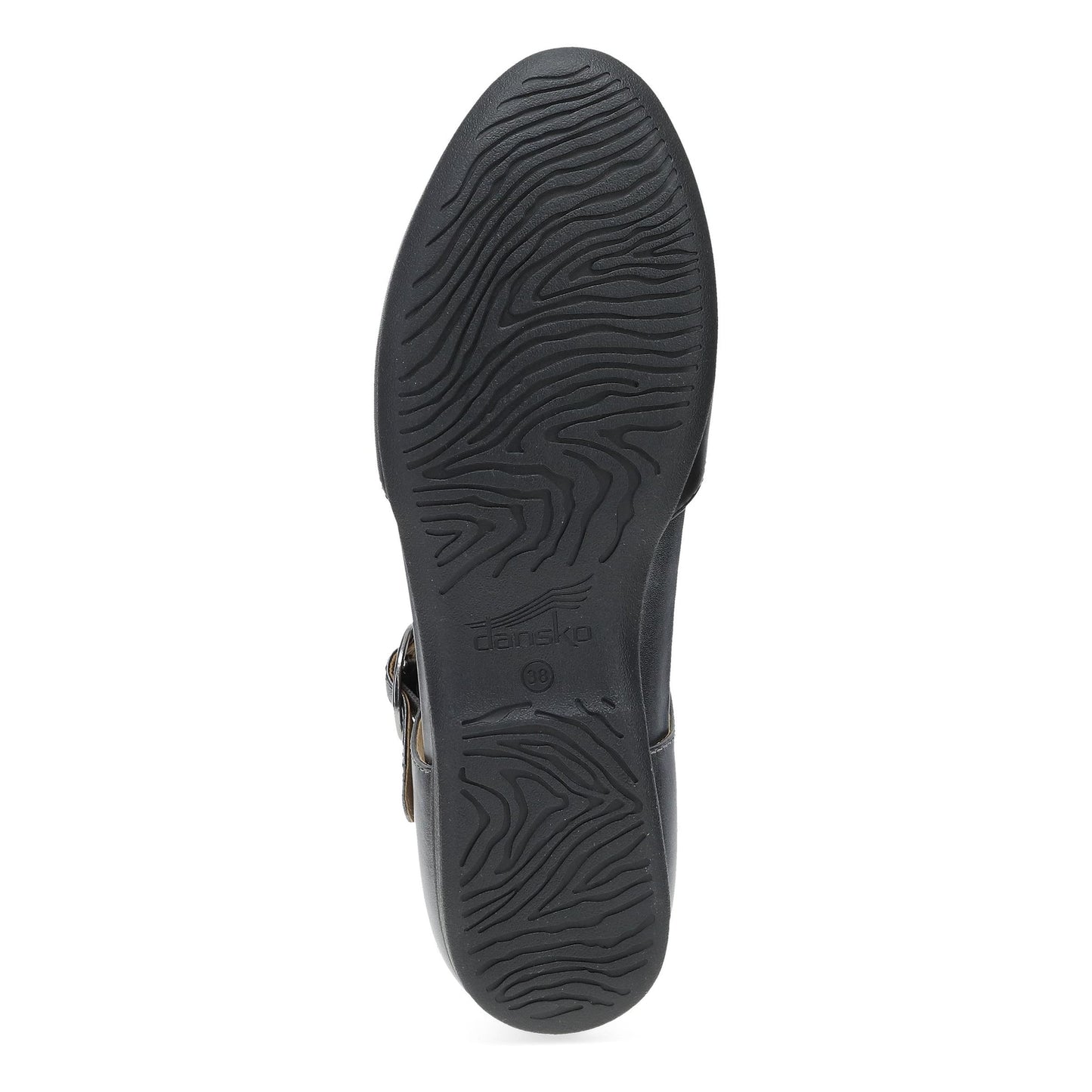 Dansko Liv - Women's Removable Footbed Mary Jane - Black/Pewter Metallic Nappa Sole View