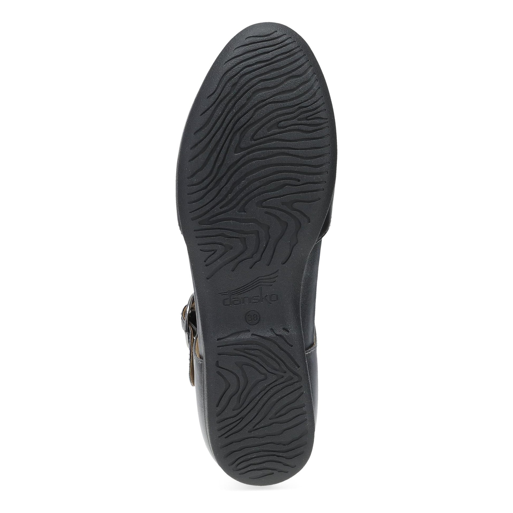 Dansko Liv - Women's Removable Footbed Mary Jane - Black/Pewter Metallic Nappa Sole View