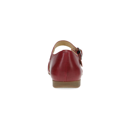 Dansko Liv - Women's Removable Footbed Mary Jane - Red Nappa Heel View
