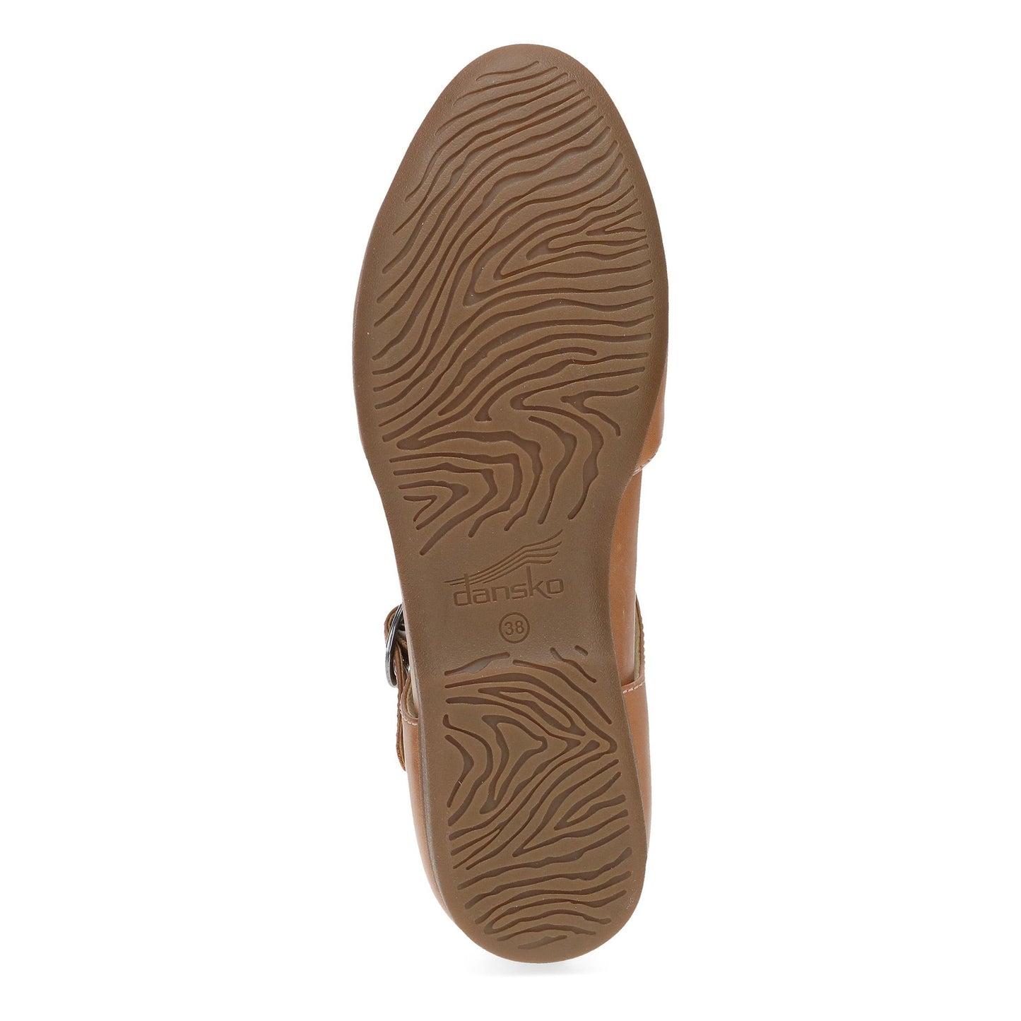 Dansko Liv - Women's Removable Footbed Mary Jane - Tan Burnished Nappa Sole View