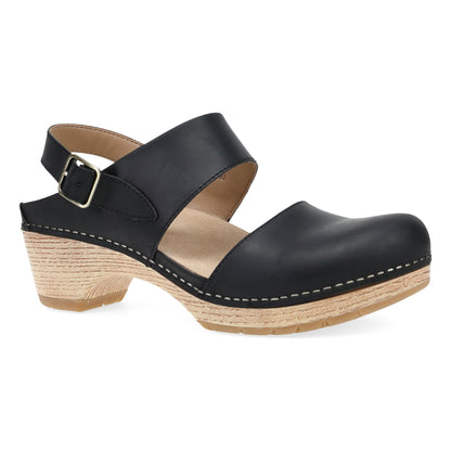 Dansko Lucia - Women's Rocker Bottom Mary Jane - Black Oiled Pull Up Outside View