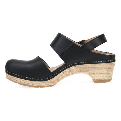 Dansko Lucia - Women's Rocker Bottom Mary Jane - Black Oiled Pull Up Side View