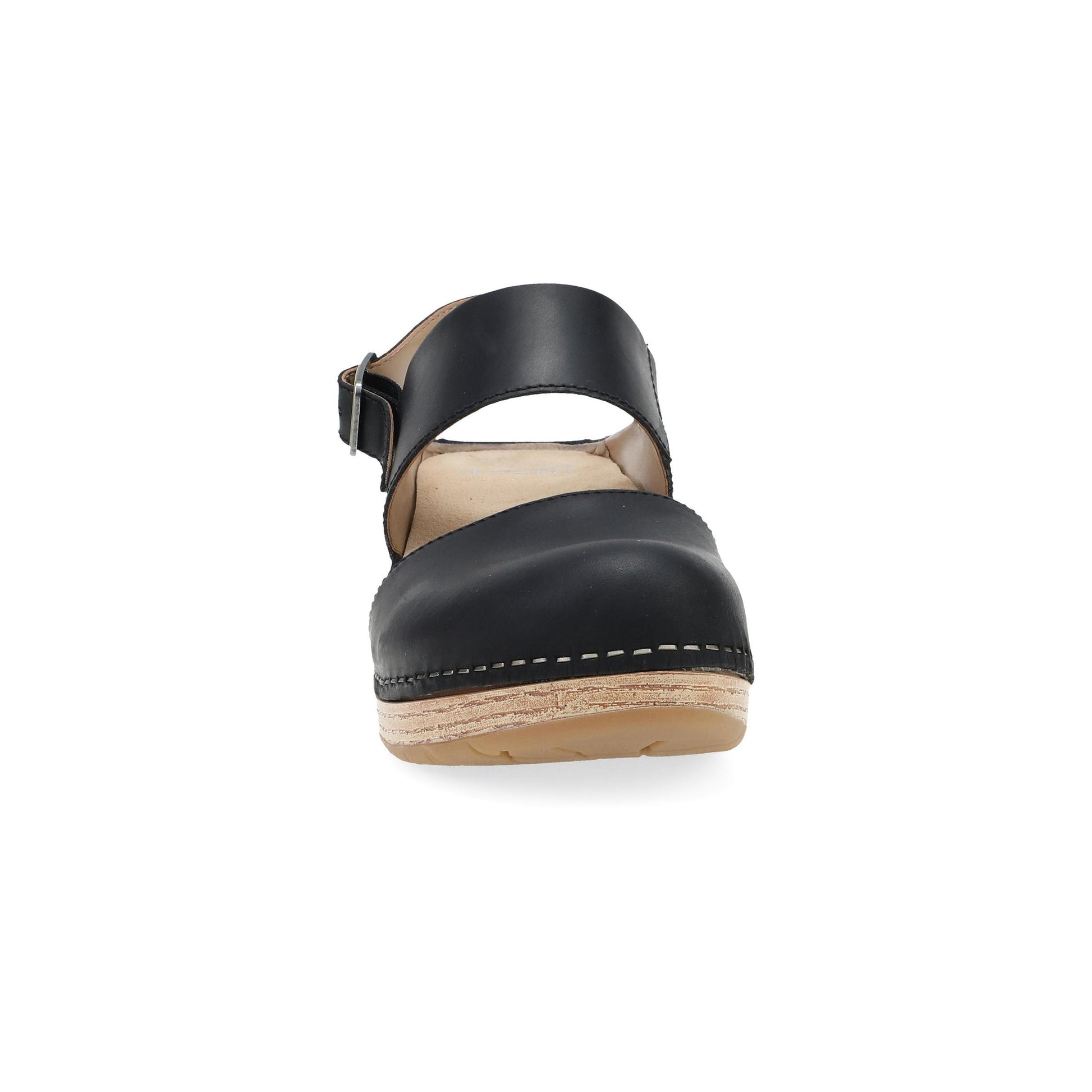 Dansko Lucia - Women's Rocker Bottom Mary Jane - Black Oiled Pull Up Front View