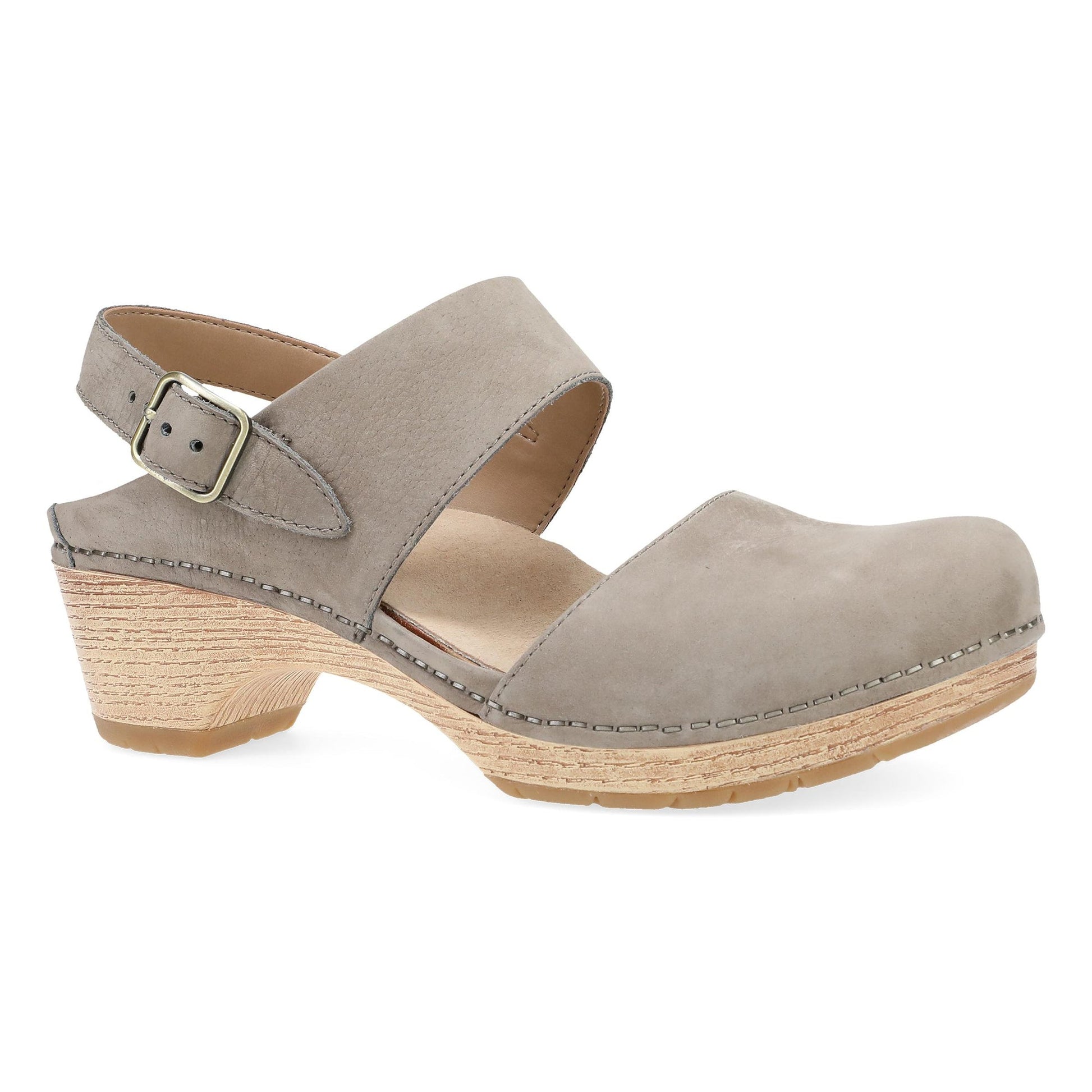 Dansko Lucia - Women's Rocker Bottom Mary Jane - Taupe Milled Nubuck Outside View