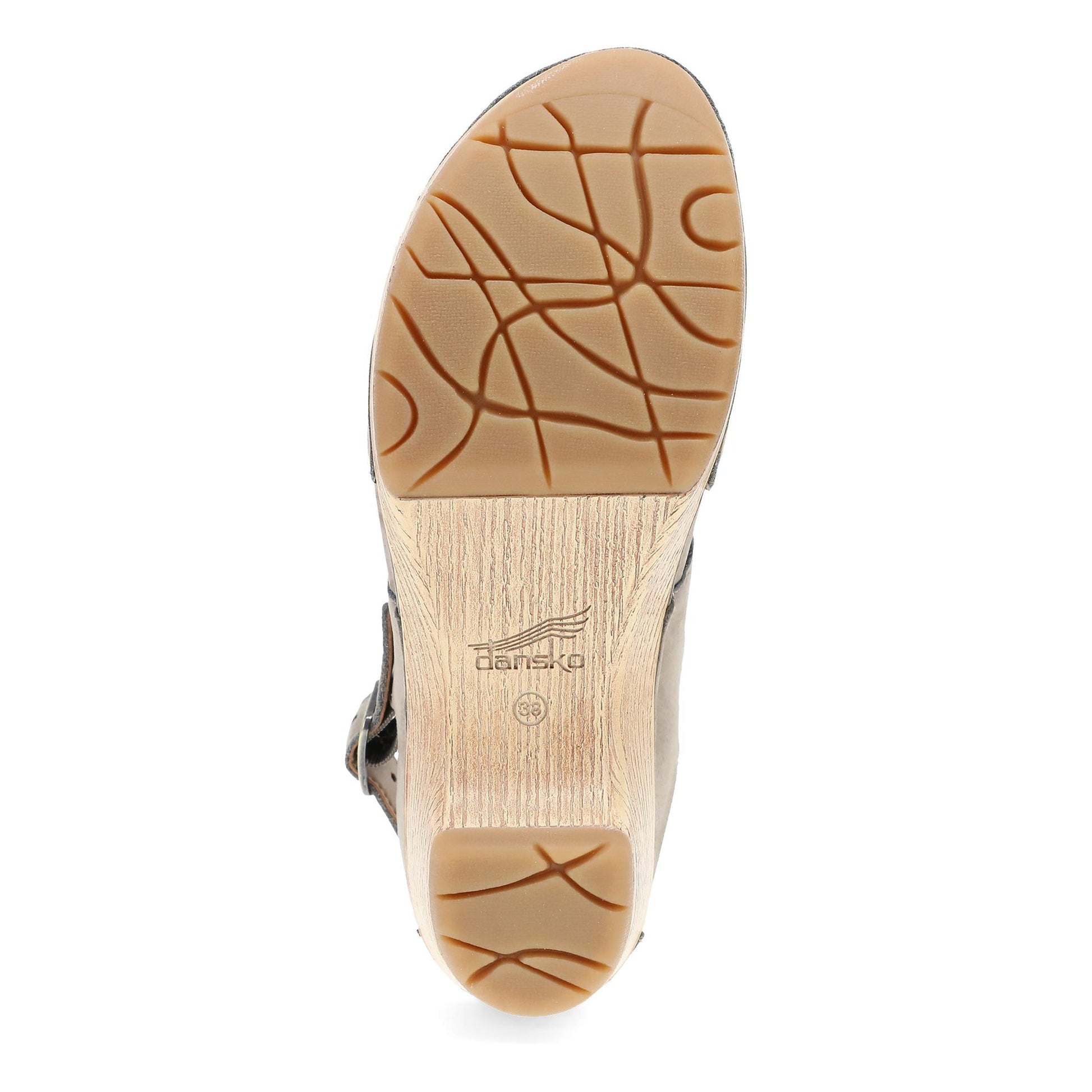 Dansko Lucia - Women's Rocker Bottom Mary Jane - Taupe Milled Nubuck Sole View
