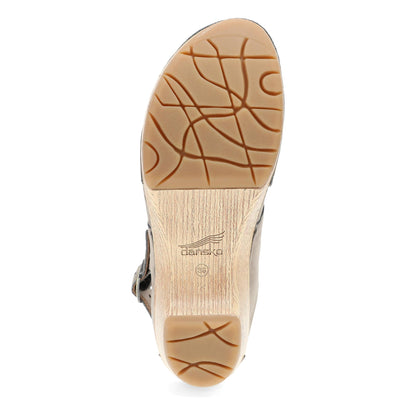 Dansko Lucia - Women's Rocker Bottom Mary Jane - Taupe Milled Nubuck Sole View