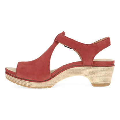 Dansko Laverne - Women's Rocker Bottom Mule - Paprika Nubuck Side View