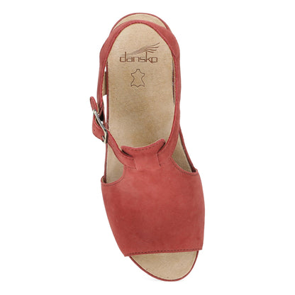 Dansko Laverne - Women's Rocker Bottom Mule - Paprika Nubuck Top View