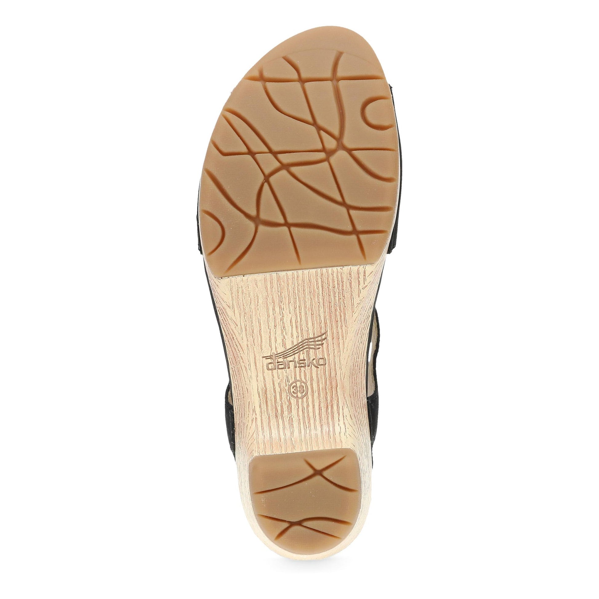 Dansko Laverne - Women's Rocker Bottom Mule - Black Milled Nubuck Sole View