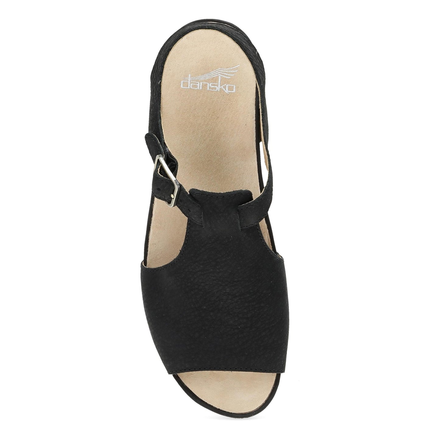Dansko Laverne - Women's Rocker Bottom Mule - Black Milled Nubuck Top View