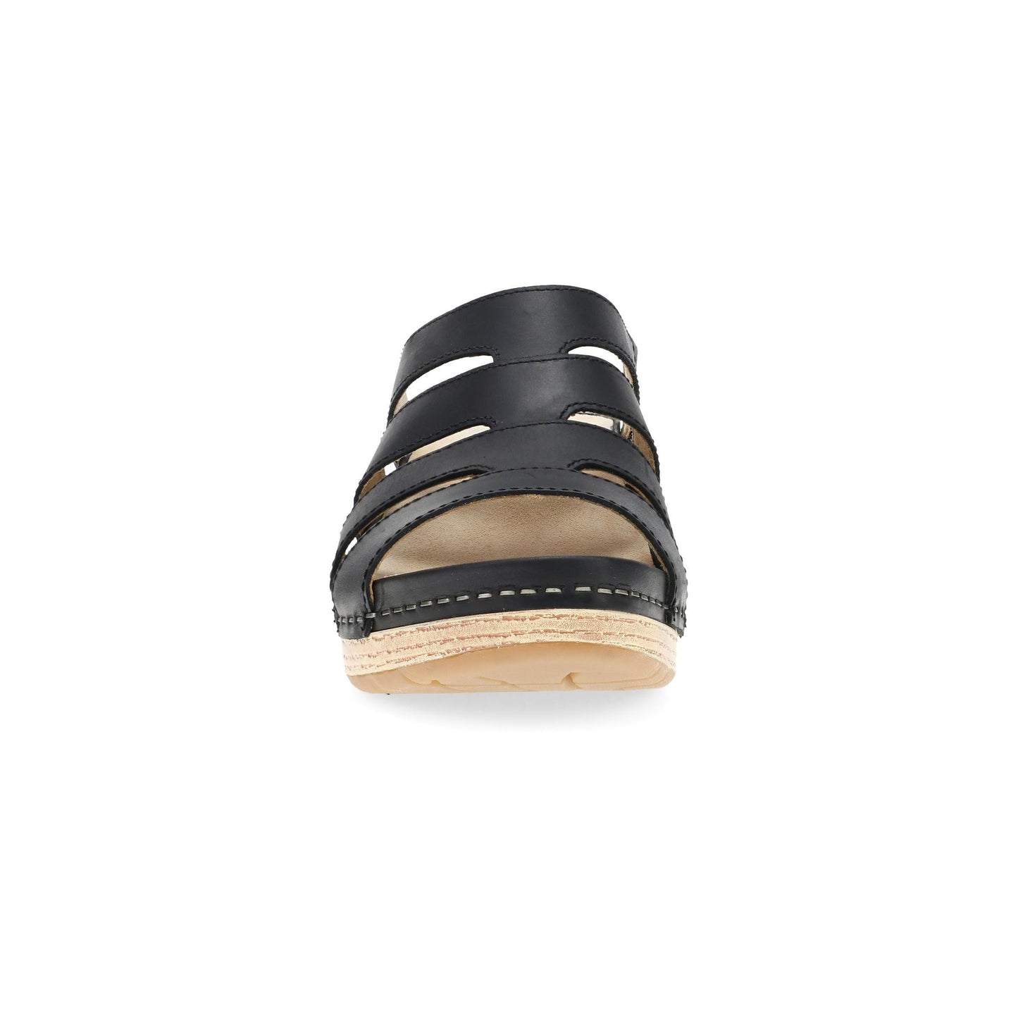 Dansko Lyndi - Women's Rocker Bottom Mule - Black Oiled Pull Up Front View