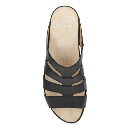Dansko Lyndi - Women's Rocker Bottom Mule - Black Oiled Pull Up Top View