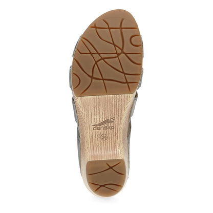 Dansko Lyndi - Women's Rocker Bottom Mule - Platino Metallic Sole View