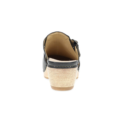 Dansko Leandra Clog - Women's Rocker Bottom Clog - Clog Black Heel View