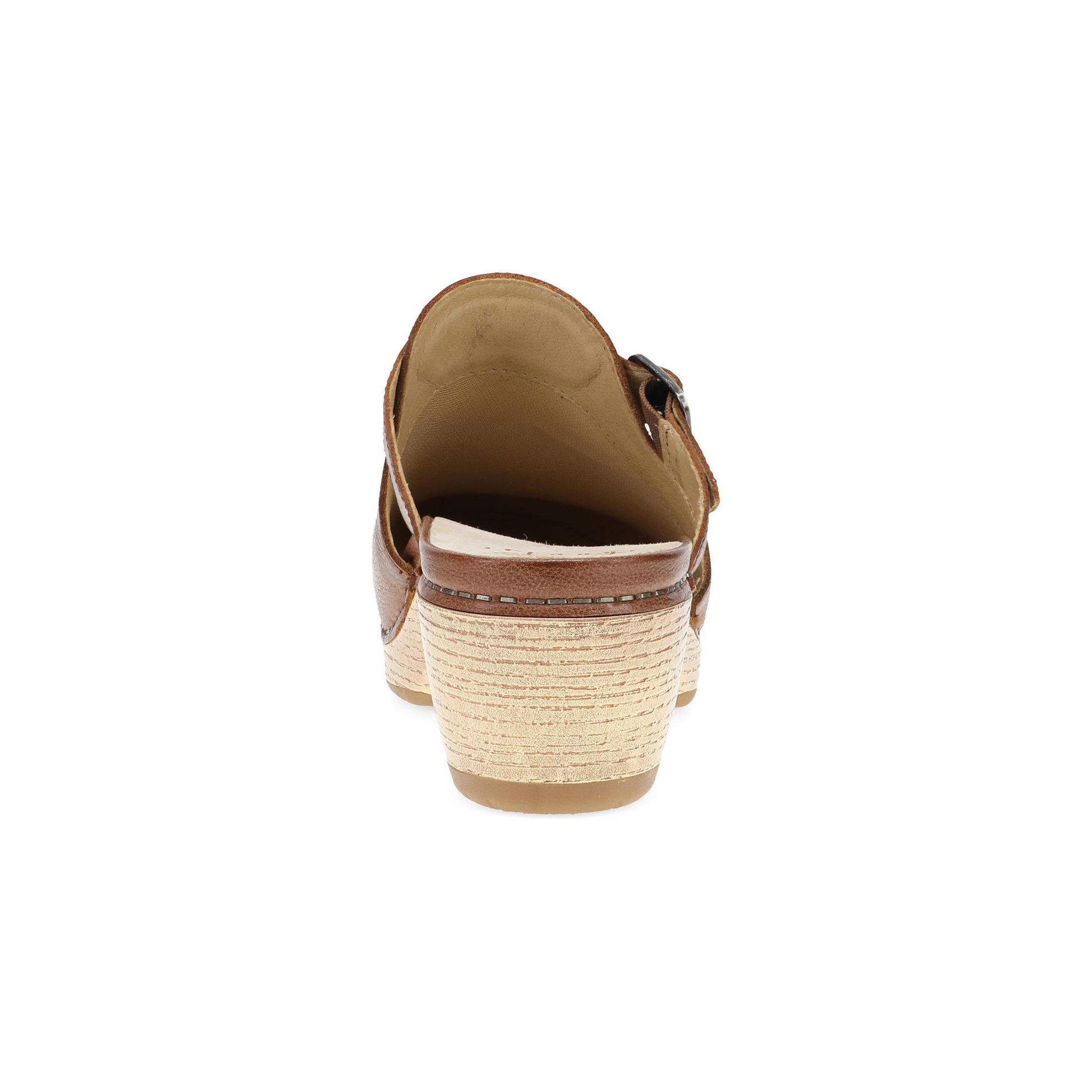 Dansko Leandra Clog - Women's Rocker Bottom Clog - Clog Brown Heel View