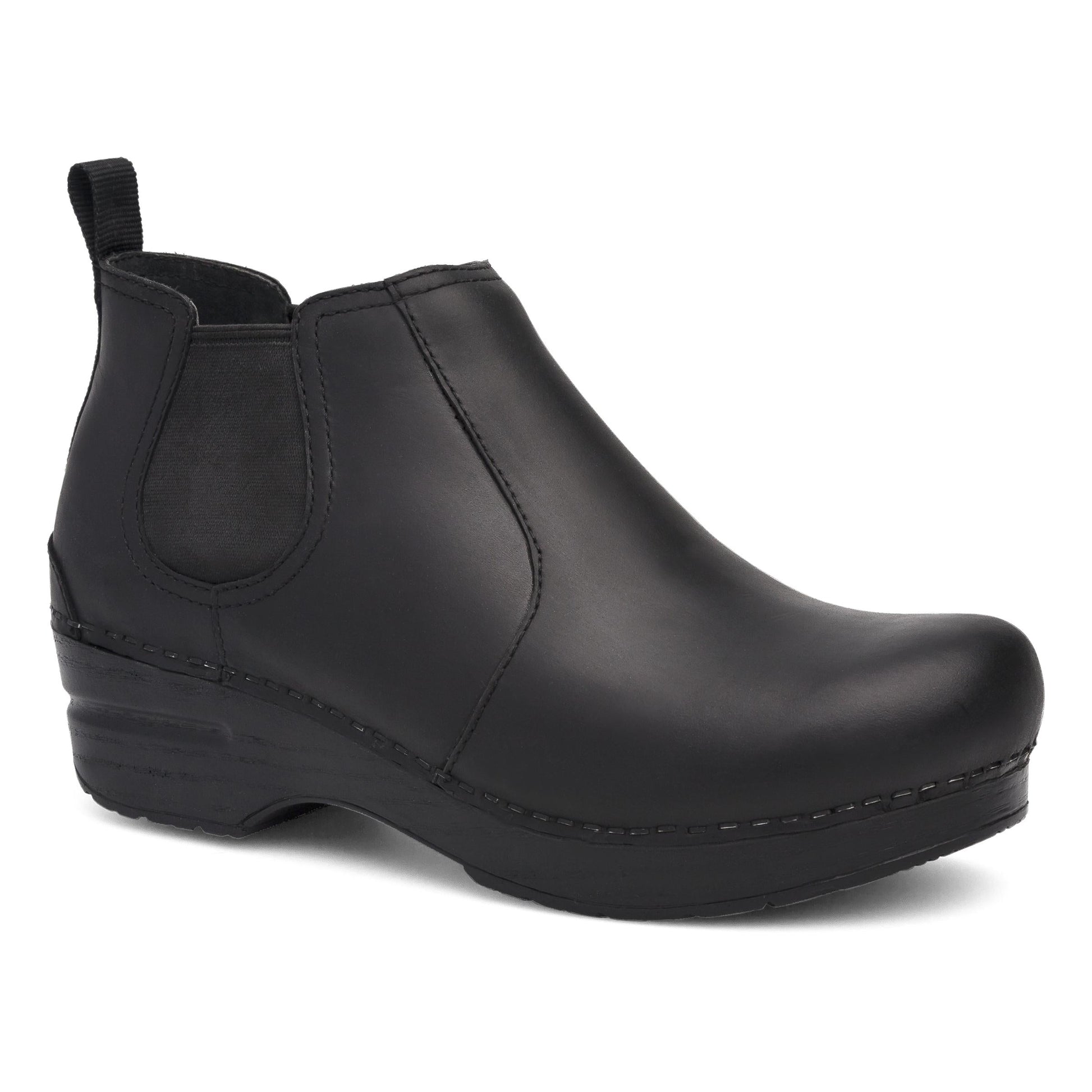 Dansko Frankie - Women's Arch Support Clog - Black Oiled Outside View