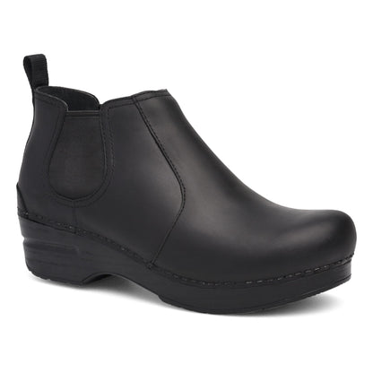 Dansko Frankie - Women's Arch Support Clog - Black Oiled Outside View
