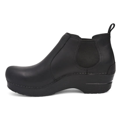 Dansko Frankie - Women's Arch Support Clog - Black Oiled Side View