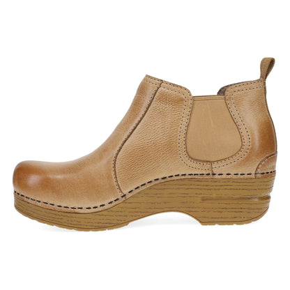 Dansko Frankie - Women's Stapled Construction Clog - Honey Distressed Side View