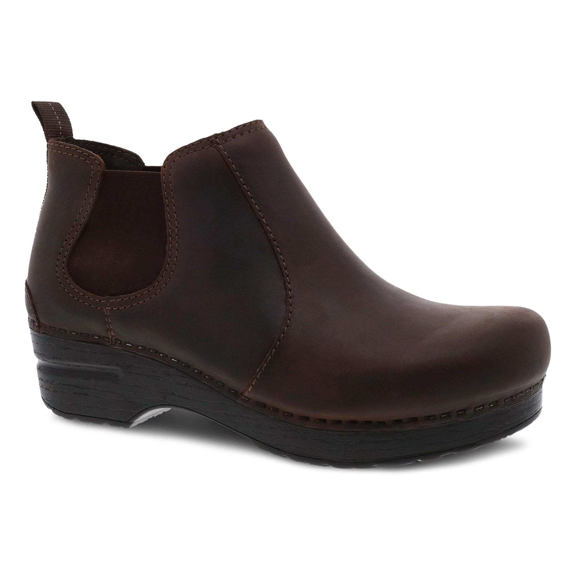 Dansko Frankie - Women's Arch Support Clog - Antique Brown Oiled Outside View