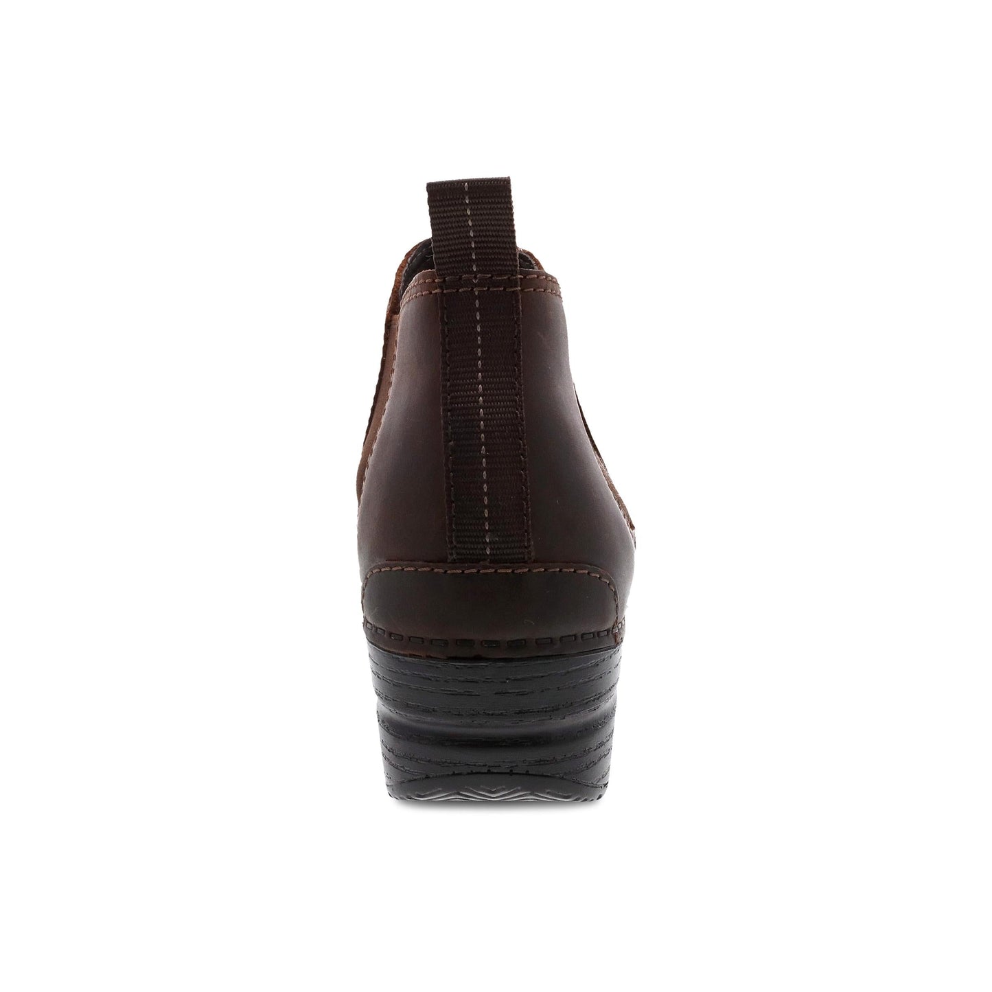 Dansko Frankie - Women's Arch Support Clog - Antique Brown Oiled Heel View