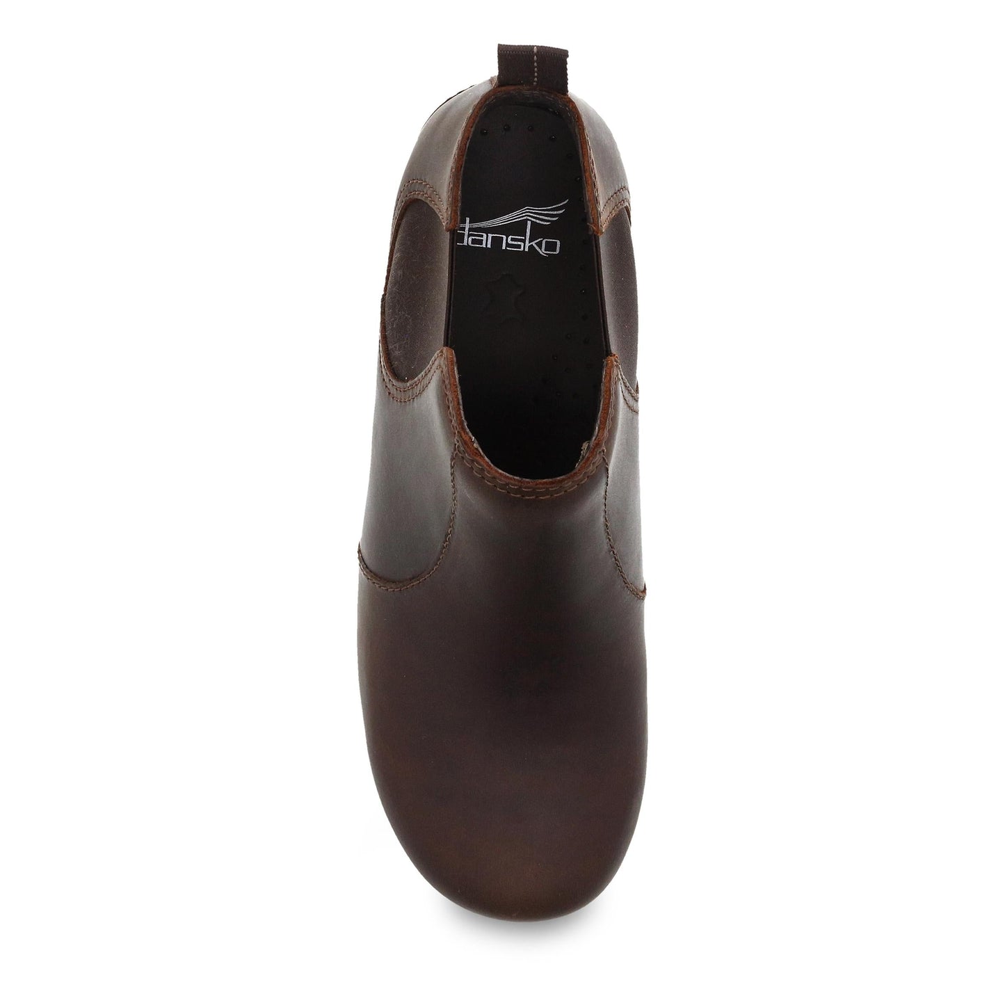 Dansko Frankie - Women's Arch Support Clog - Antique Brown Oiled Top View