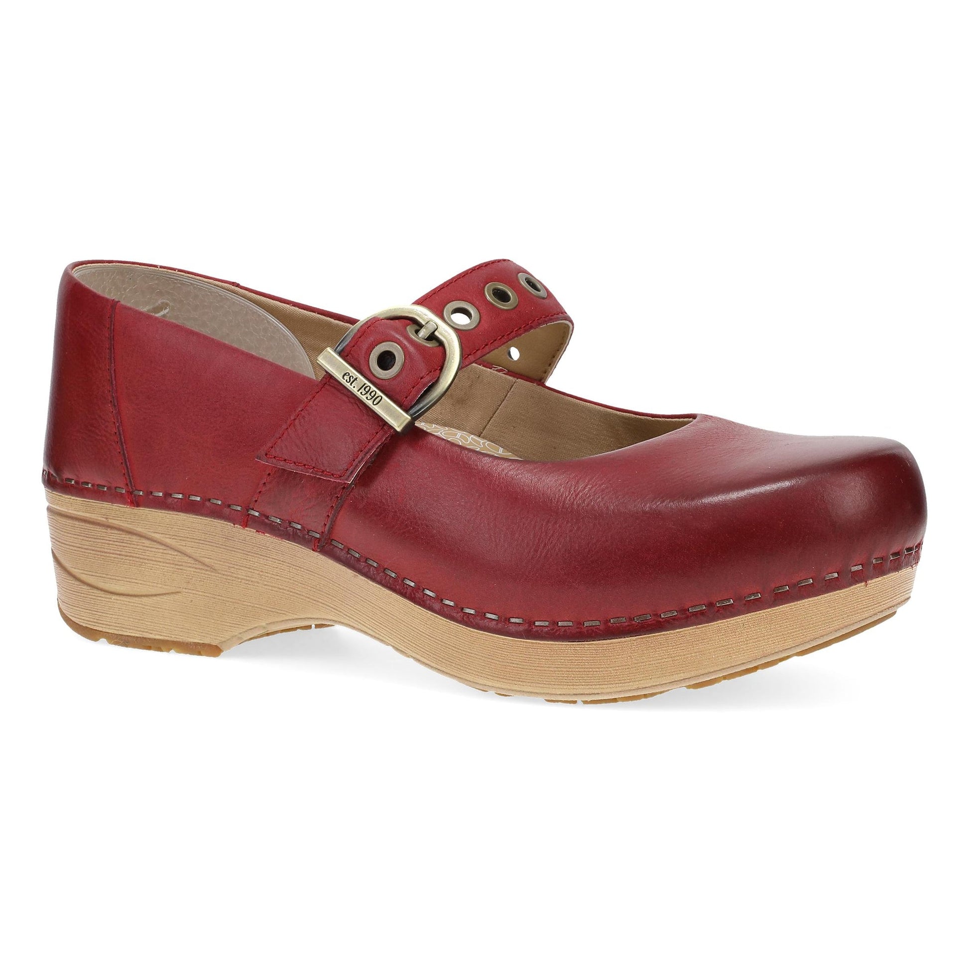 Dansko XP 2.0 Mary Jane Clog - Women's Anti Fatigue Mary Jane Clog - Red Outside View