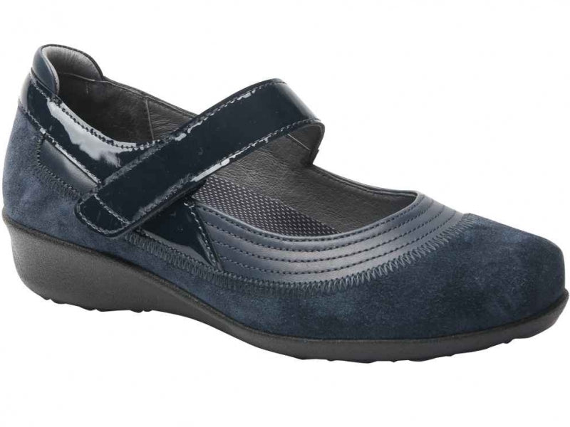 Drew Genoa - Women's Mary Jane Navy Leather Combo (41)