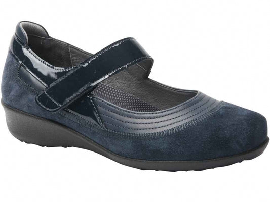Drew Genoa - Women's Mary Jane Navy Leather Combo (41)