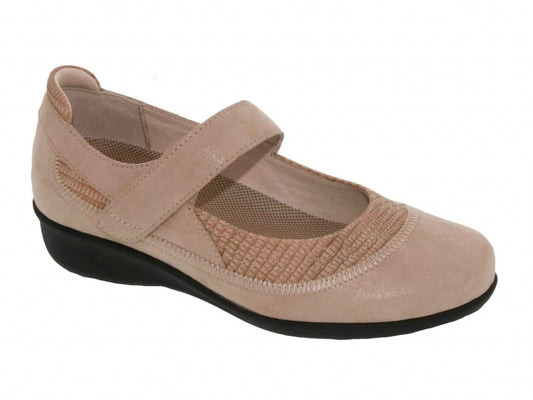 Drew Genoa - Women's Mary Jane Taupe Microdot Leather (72)