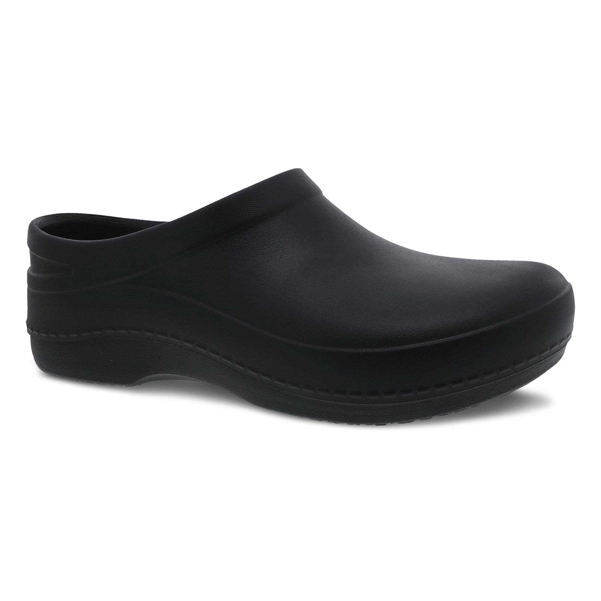 Dansko Kaci Clog - Women's Lightweight Comfort Clog - Black Molded Outside View