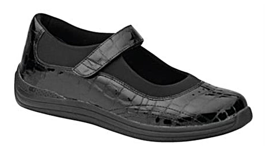 Drew Rose - Women's Mary Jane Black Croc Patent Leather (1P)