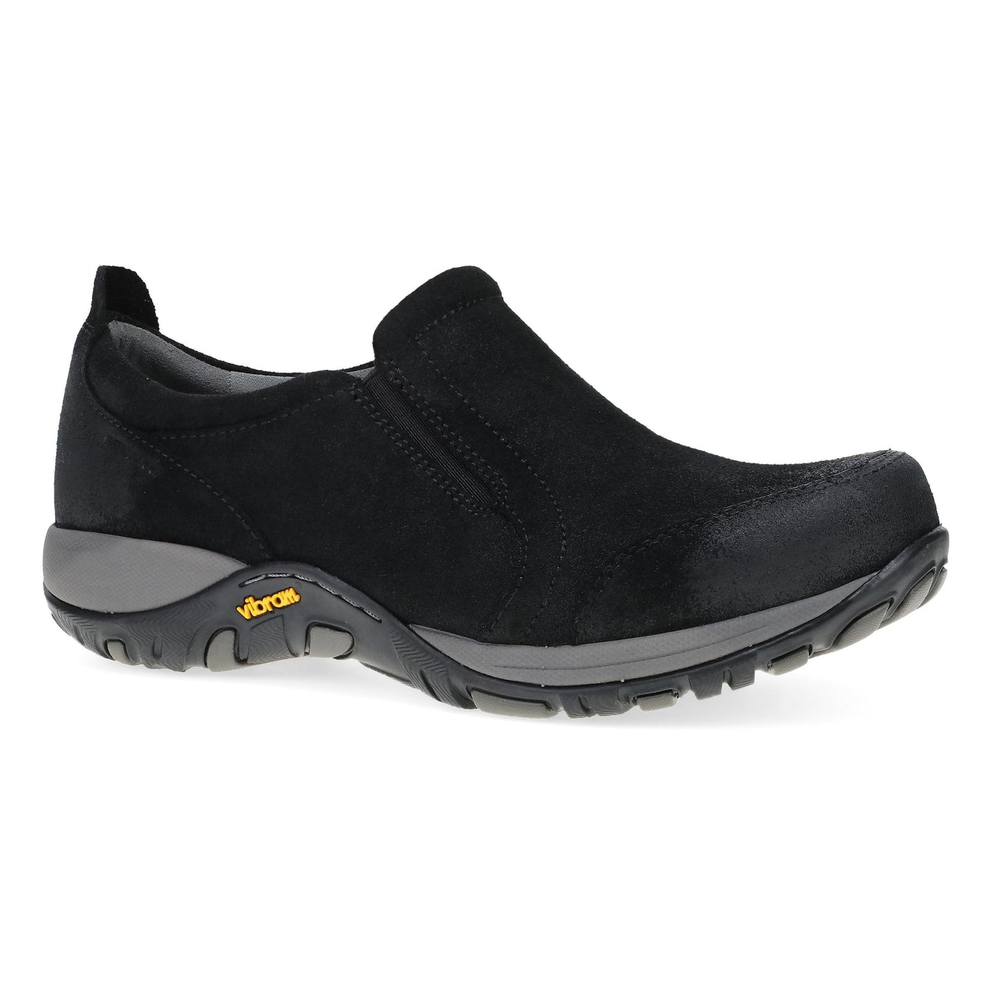 Dansko Pippy - Women's Waterproof Sneaker - Black Waterproof Burnished Suede Outside View