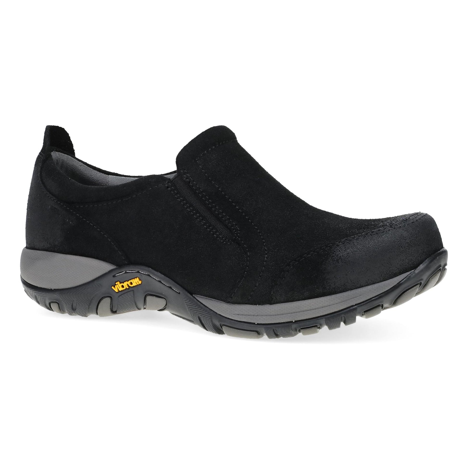 Dansko Pippy - Women's Waterproof Sneaker - Black Waterproof Burnished Suede Outside View