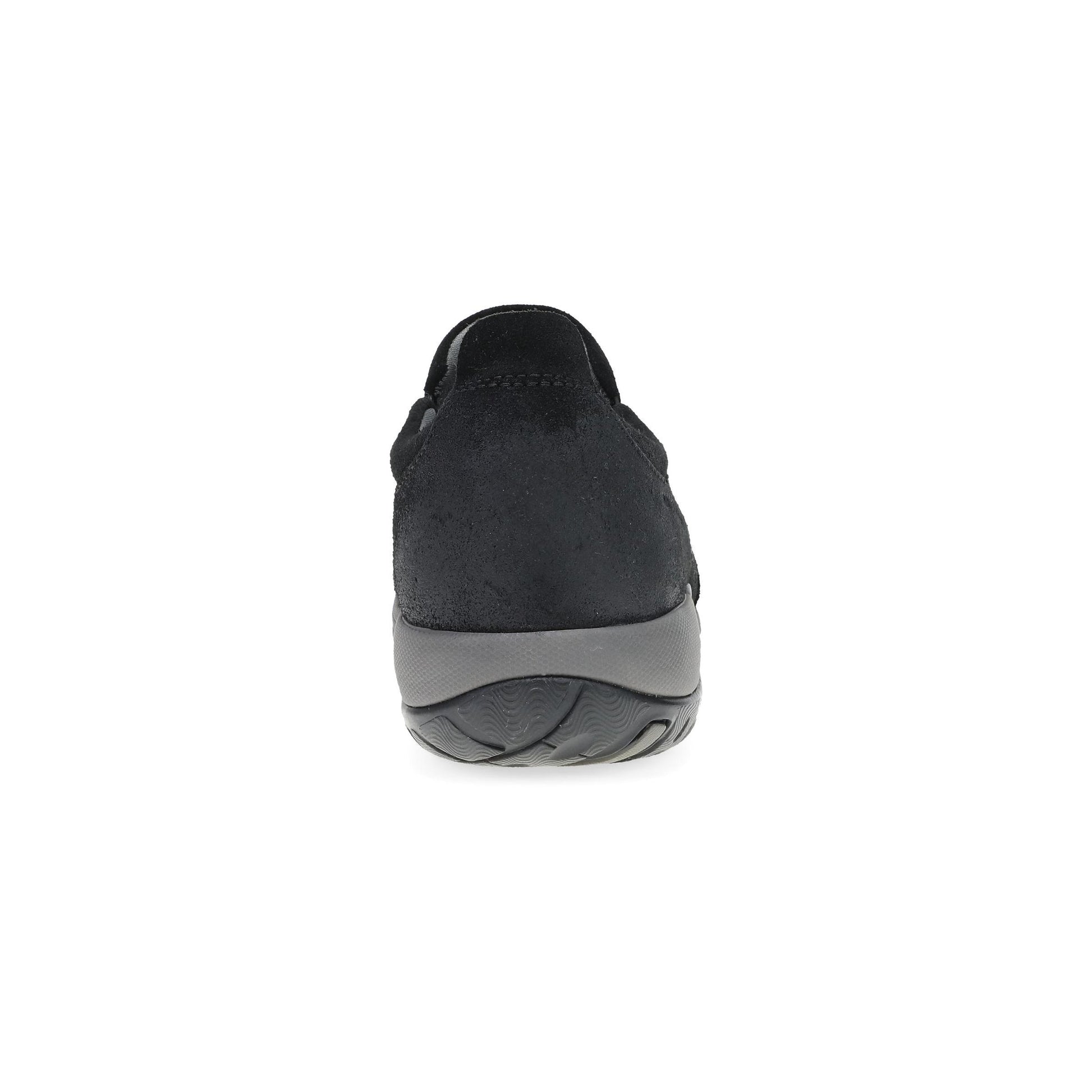 Dansko Pippy - Women's Waterproof Sneaker - Black Waterproof Burnished Suede Heel View