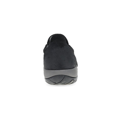 Dansko Pippy - Women's Waterproof Sneaker - Black Waterproof Burnished Suede Heel View