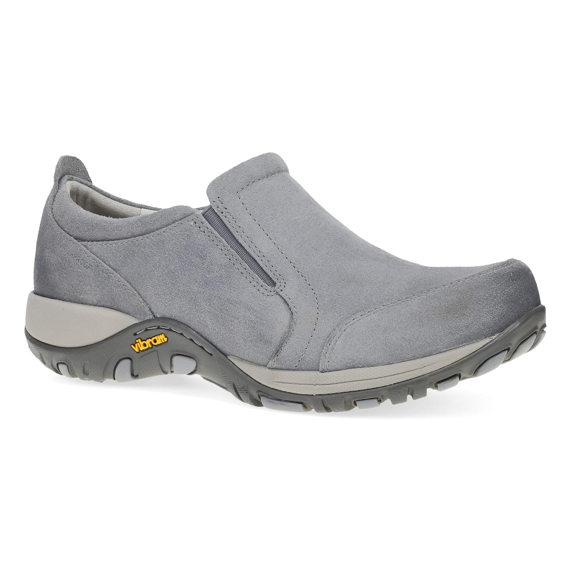 Dansko Pippy - Women's Waterproof Sneaker - Grey Waterproof Burnished Suede Outside View