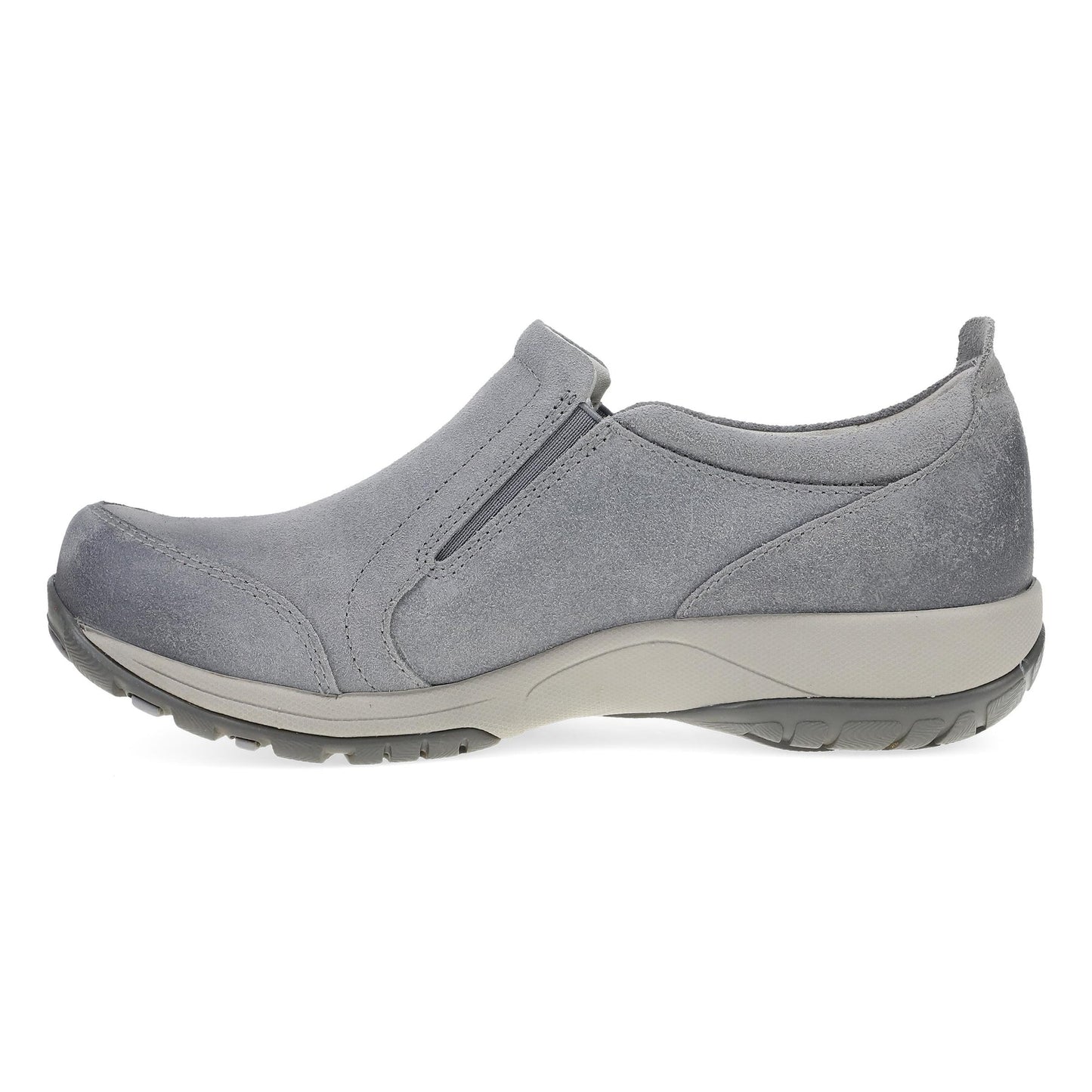 Dansko Pippy - Women's Waterproof Sneaker - Grey Waterproof Burnished Suede Side View