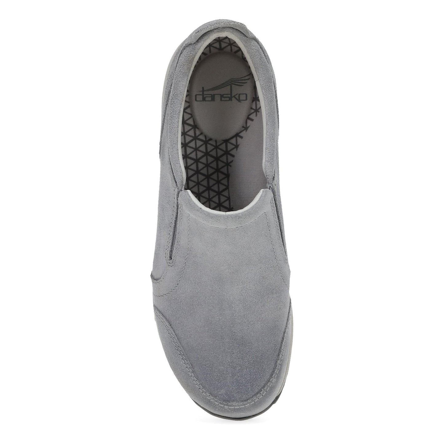 Dansko Pippy - Women's Waterproof Sneaker - Grey Waterproof Burnished Suede Top View
