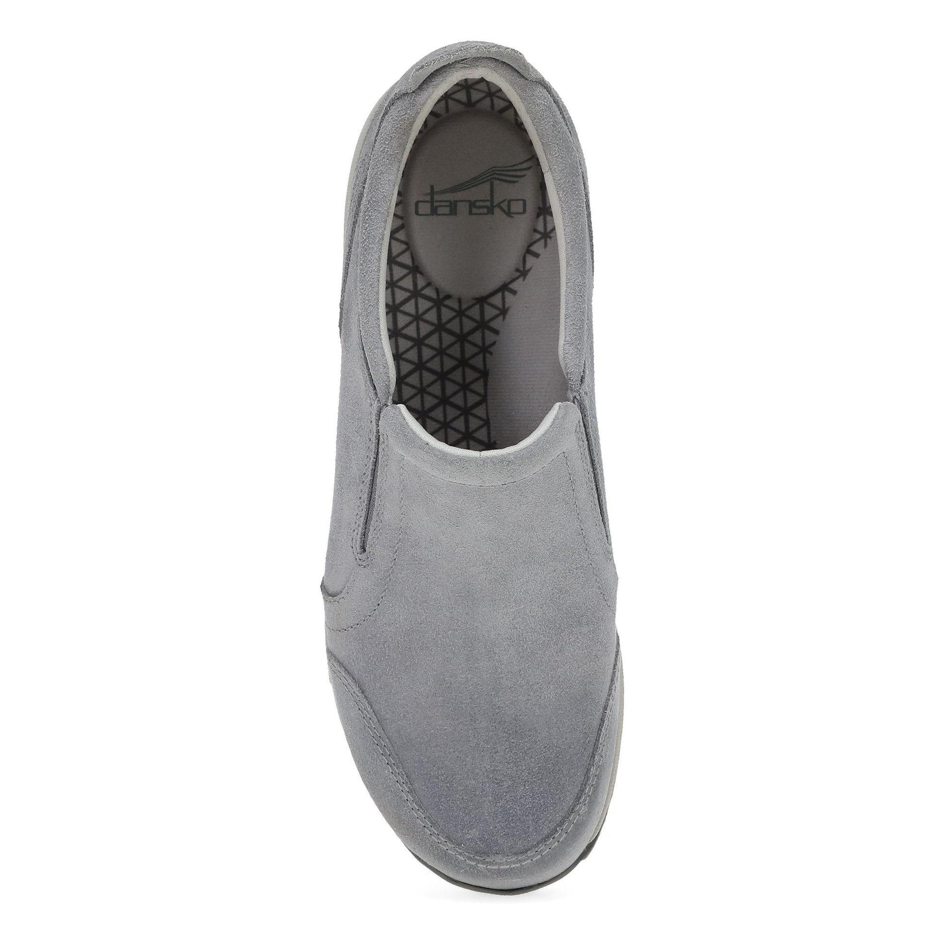 Dansko Pippy - Women's Waterproof Sneaker - Grey Waterproof Burnished Suede Top View