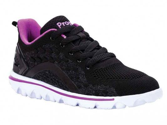 Propet TravelActiv Axial - Women's Athletic Shoe Black/Purple (BPU)