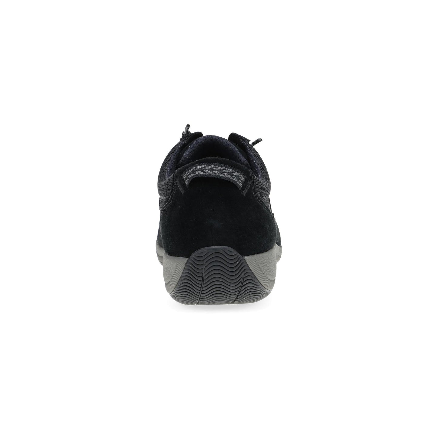 Dansko Harlyn - Women's Recycled Fabric Sneaker - Black/Black Suede Heel View