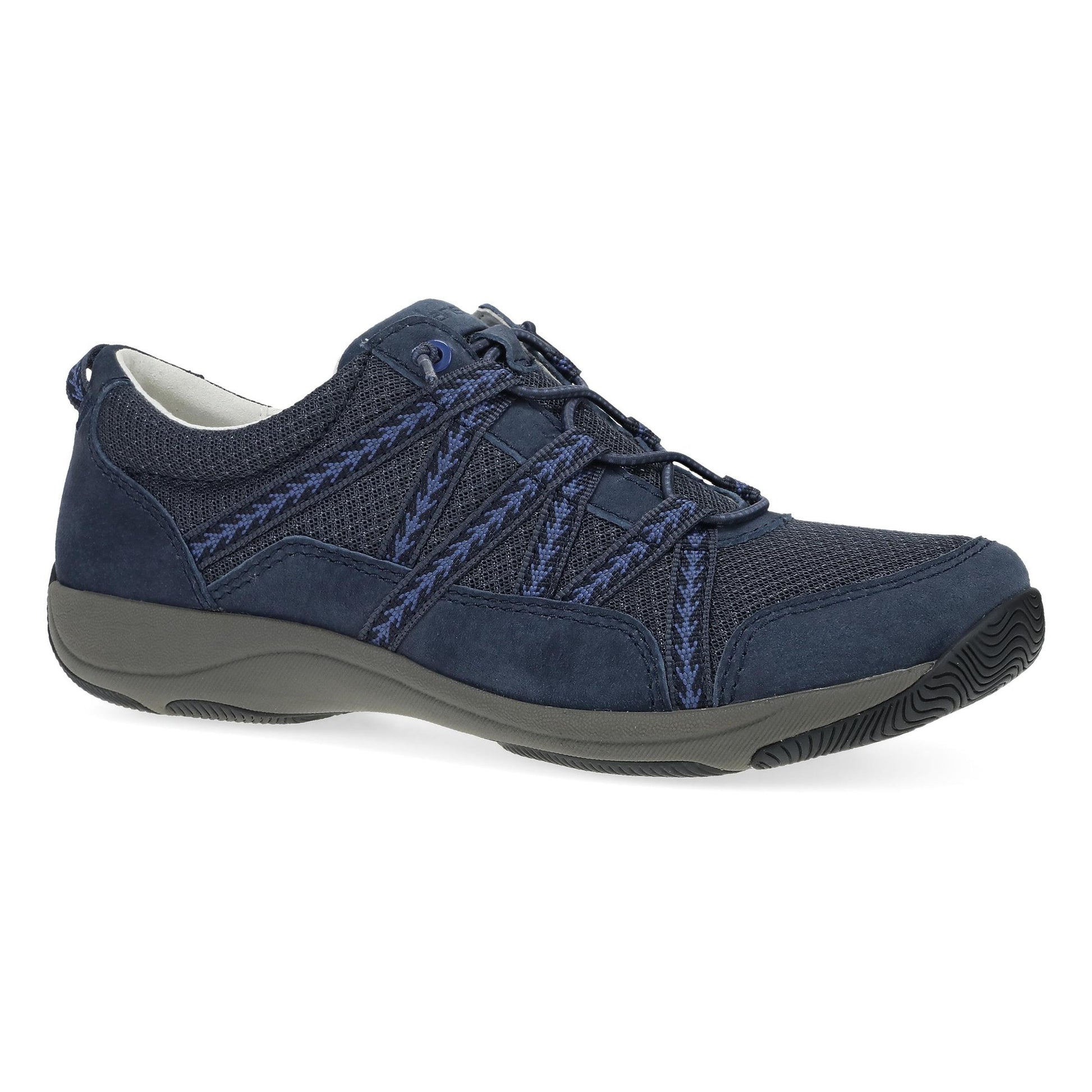 Dansko Harlyn - Women's Recycled Fabric Sneaker - Navy Suede Outside View