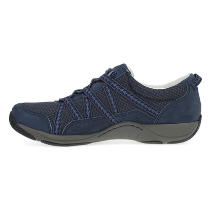 Dansko Harlyn - Women's Recycled Fabric Sneaker - Navy Suede Side View