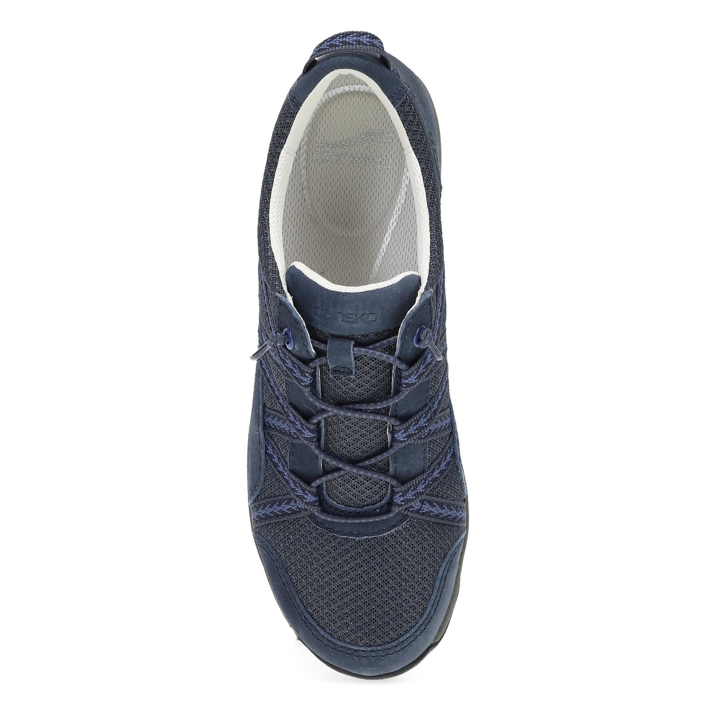 Dansko Harlyn - Women's Recycled Fabric Sneaker - Navy Suede Top View