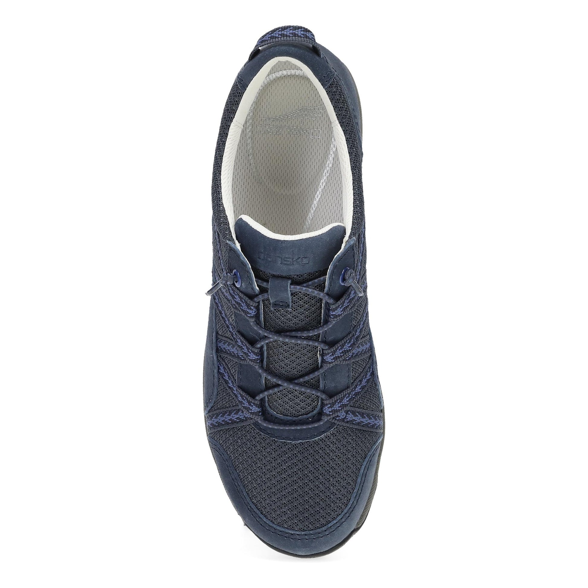 Dansko Harlyn - Women's Recycled Fabric Sneaker - Navy Suede Top View