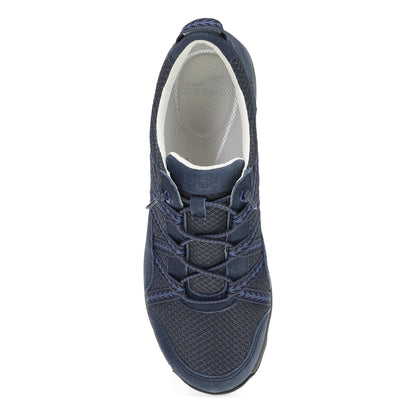 Dansko Harlyn - Women's Recycled Fabric Sneaker - Navy Suede Top View