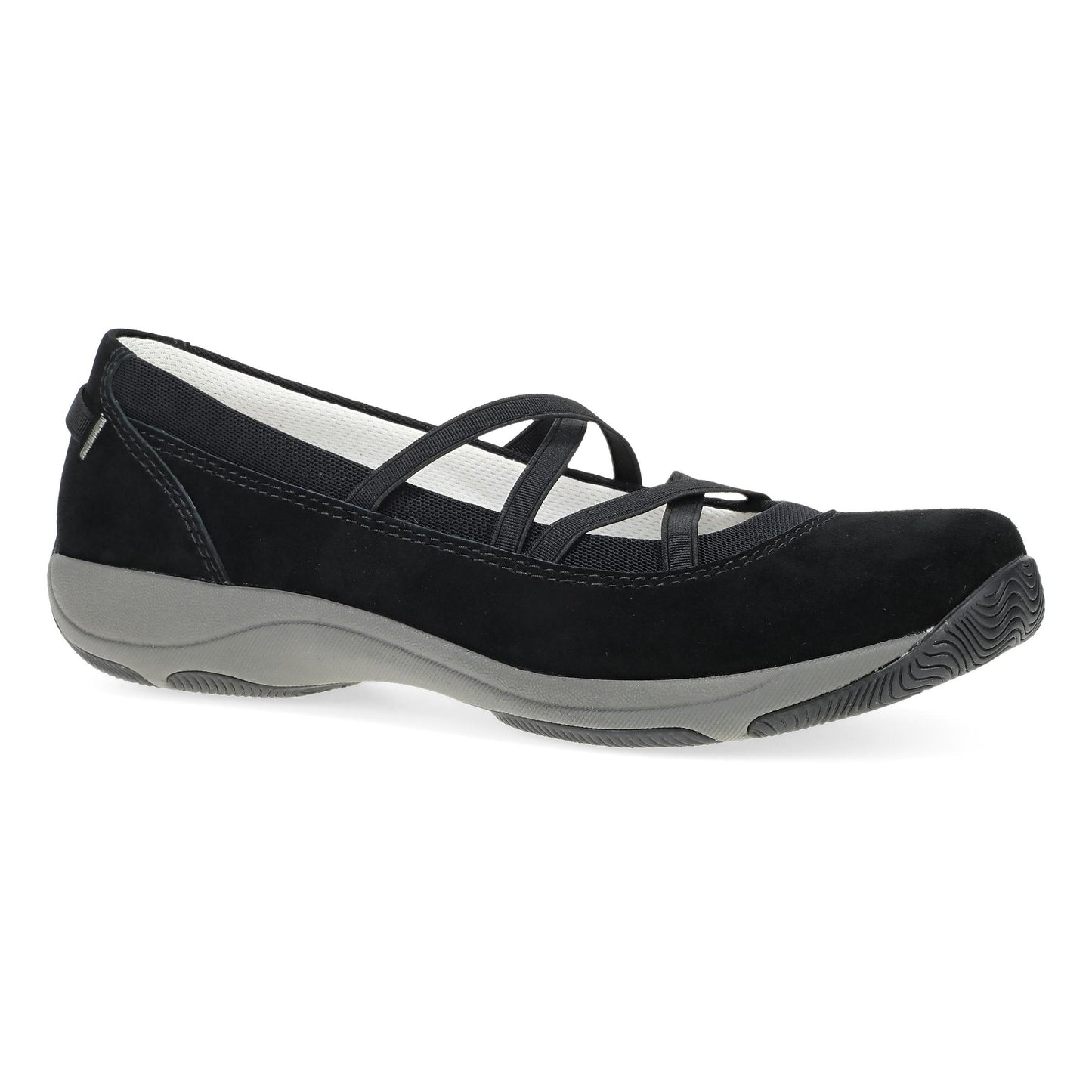 Dansko Harper - Women's Stain Resistant Sneaker - Black Suede Outside View